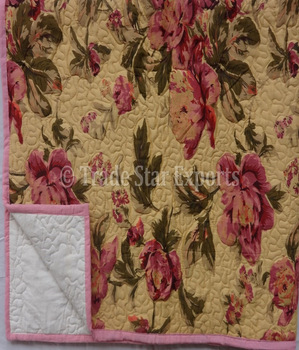 Floral Print Glazed Cotton Baby Quilt