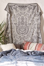 Square 100% Cotton Hamsa hand tapestries, for Bedspread, Size : 220X240 Cms