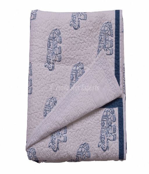 Hand Block Print Baby Quilt, Size : Twin