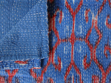 Hand stitched Ikat Kantha Quilt