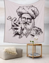Old man pipe psychedelic Tapestries