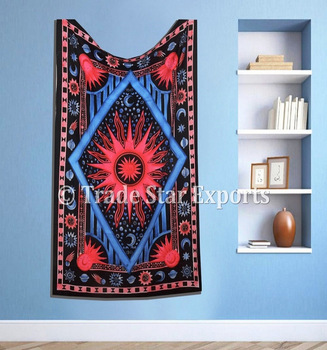 Rectangular Psychedelic decor hand painted mandala tapestry, for Wall Hanging, Style : Plain