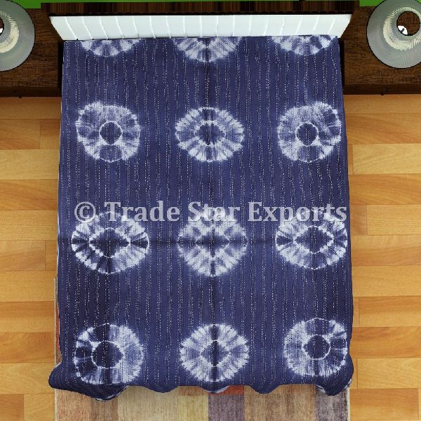 Shibori tie dye fabric cotton bedspread, for Home, Hotel, Feature : Washable