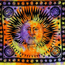 Sun AND Moon wall hanging tapestry, Size : Queen