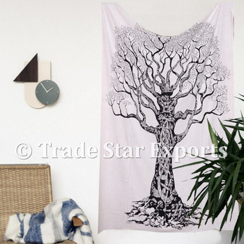 Tree Of Life Mandala Tapestry, for Wall Hanging, Technics : Screen Print
