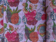 Tropical Print Kantha Quilt, Color : Multi Color