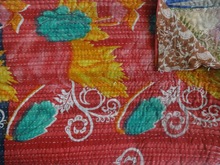 Vintage Kantha Cotton Quilt, for Home, Hotel