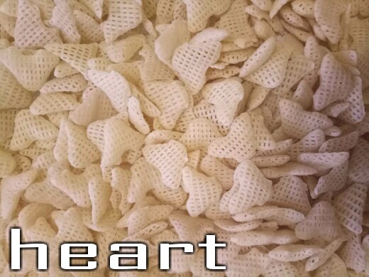 Heart Shaped 3D Fryums, for Breakfast, Color : Light White