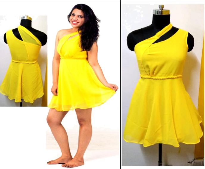 Georgette Yellow Dress