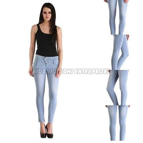 Ladies High Waist Bottom Jeans, Feature : Easily Washable, Skin Friendly