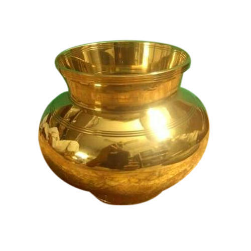 Round Polished Brass Pot, for Pooja, Serving, Size : Multisize