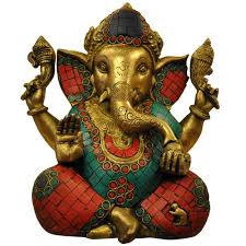 Polished Metal Ganesh Statue, for Home, Office, Shop, Packaging Type : Carton Box