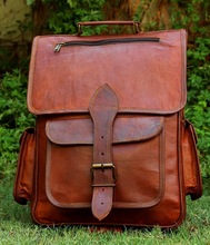 HandMade Unisex Vintage Backpack Bag College, Color : Brown