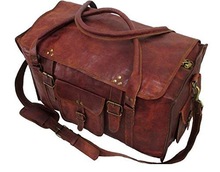 Leather Buckle Strap Duffle Bag, for Travel, Size : 53.3 x 25.4 x 25.4 cm