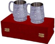 Prastara Silver Plated Mug Set, for Home Decoration