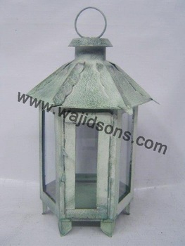 Decorative round white metal Led lantern
