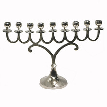 Sterling Silver Round Hanukkah Menorah