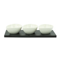 Ceramic white snack bowl set