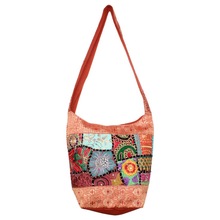 Cotton Fabric Designer Handbag, Color : Multi