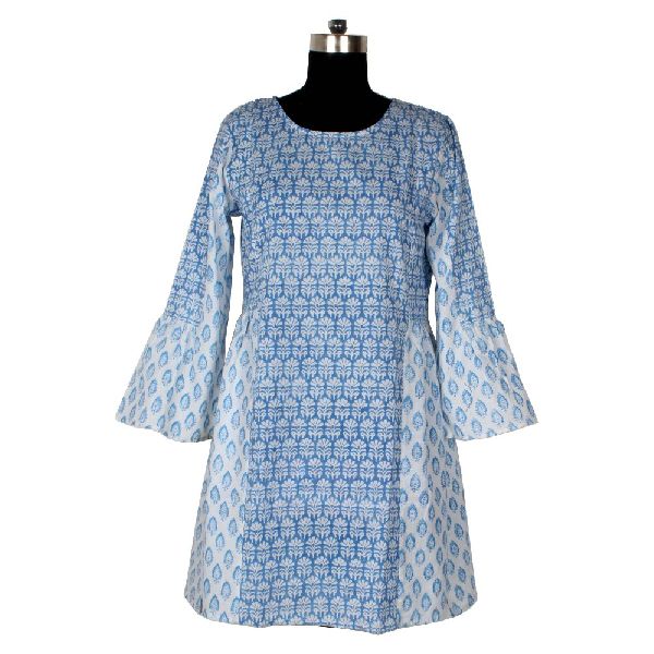 Hand Block Cotton Tunic Women Dress