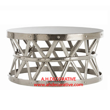 Hammered Drum Cross Coffee Table