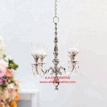 Silver Chandelier With Glass Votive