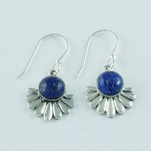 Floral Design Lapis Stone Handmade Earring