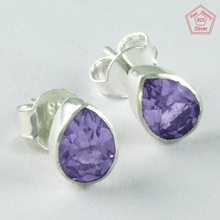  Pear Amethyst Gemstone Earrings, Occasion : Anniversary, Engagement, Gift, Party, Wedding