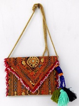 Channi Hand embroidery Cotton Fabric banjara bag sling bags, Size : 14 cm x 20 cm