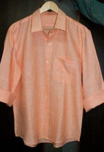 CE Solid Color Casual linen shirt, Gender : Men