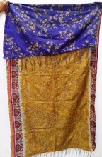 Hand stitch vintage silk kantha shawls, Style : Plain