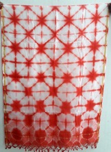 Tie dye clamp silk cotton scarf, Size : 90 cm x 240 cm