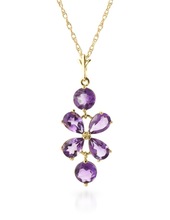  Amethyst blossom pendant necklace, Occasion : Anniversary, Engagement, Gift, Party, Wedding
