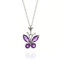 Amethyst butterfly pendant necklace