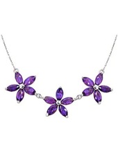 Amethyst daisy chain pendant necklace