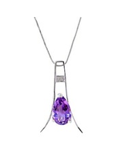 Amethyst eiffel pendant necklace, Occasion : Anniversary, Engagement, Gift, Party, Wedding