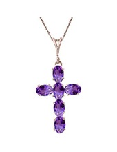 Amethyst rio cross pendant necklace, Occasion : Anniversary, Engagement, Gift, Party, Wedding