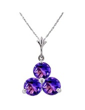 Amethyst trinity pendant necklace