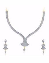 Cubic Zircons Necklace Set With Earrings