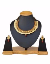 Gold Finish Necklace Set With Earrings
