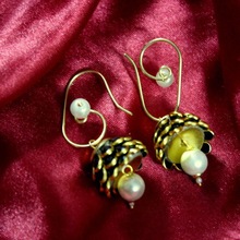  Golden Hook Jhumki Earrings, Occasion : Anniversary, Engagement, Party, Wedding