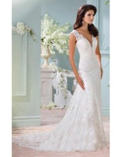 Short sleeve lace overlay wedding gown, Feature : Breathable, Dry Cleaning, Eco-Friendly