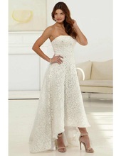 Tea Length Strapless Wedding Gown, Feature : Breathable, Dry Cleaning, Eco-Friendly