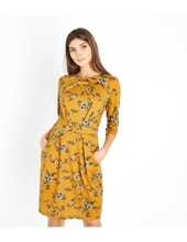  Polyester / Cotton Yellow floral tulip dress