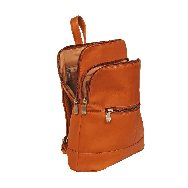 Genuine leather office mens backpack