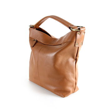 Tan Solid Genuine Leather Handbags