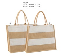 DESIGN JUTE SHOPPING BAGS ECO FRIENDLY, Style : Rope Handle