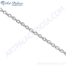 Pure Stainless Simple Plain Silver Chain