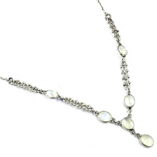Rainbow Moonstone Gemstone Silver Necklace