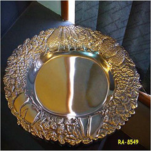 Reliance Artwares Metal Gold Charger Plate, Feature : Eco-Friendly